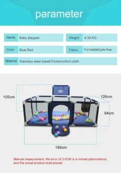 Baby Playpen Indoor Outdoor For Kids, Toddlers, Infant (Not Includes Balls) ''(Baby Playpen Indoor Outdoor For Kids Toddlers Infant Not Includes Balls) -Best Household Items product name 9422476