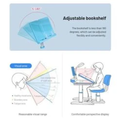 Kids Learning Table And Chair Set Height Adjustable Study Desk With Tilt Desktop With Metal Hook And Storage Drawer(Kids Learning Table) -Best Household Items product name 9458964