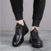 Men's Sneaker In Black Leather(Mens Sneaker In Black Leather)