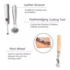61 Pcs Leather Craft Tools Punch Kit Stitching Working Stitching Groover Sewing Set(62 Pcs Leather Craft Tools Punch Kit Stitching Working Stitching Groover Sewing Set) -Best Household Items product name 9848109